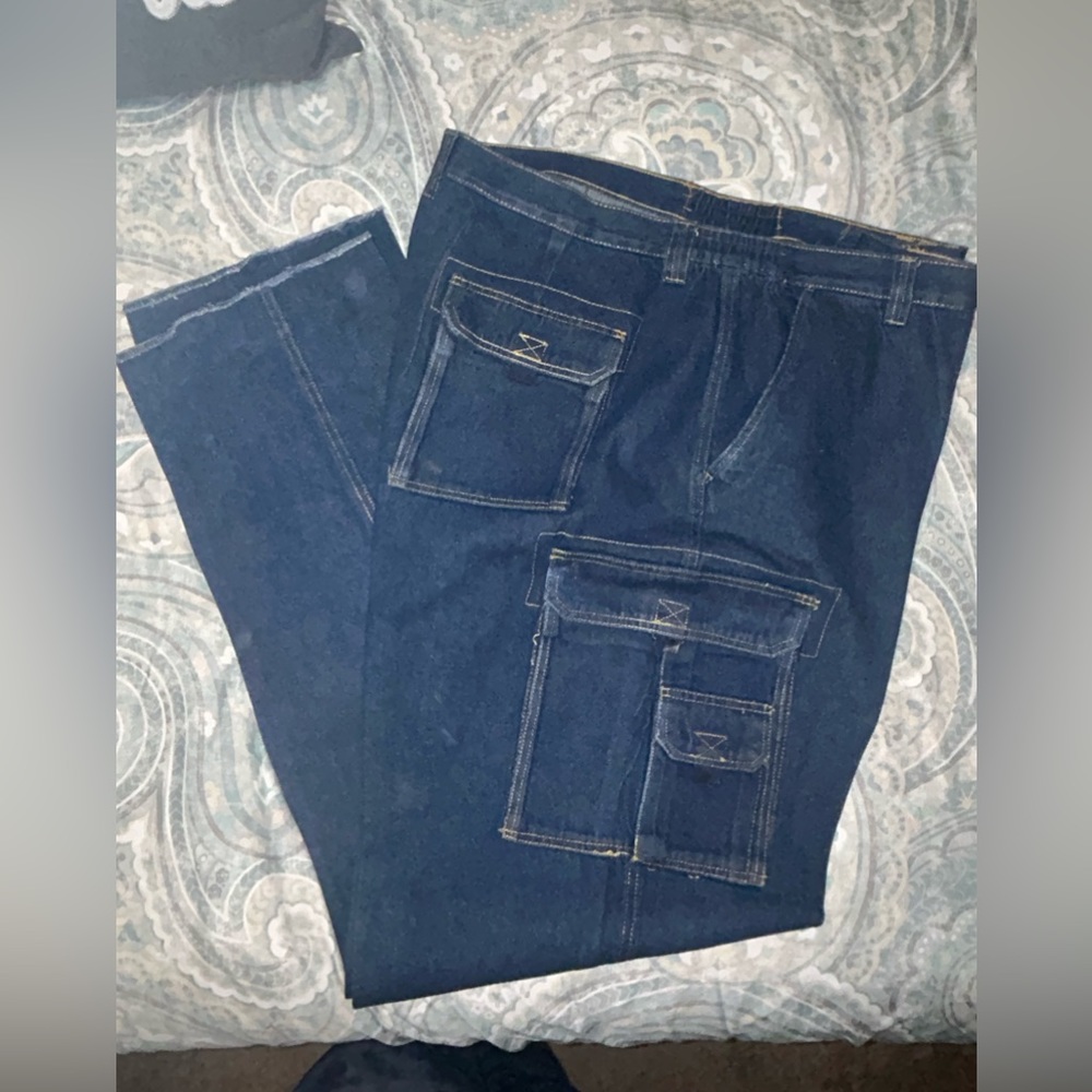 BOULDER CREEK MENS‎ DENIM JEANS CARGO-RAW HEM 48x40 TALL